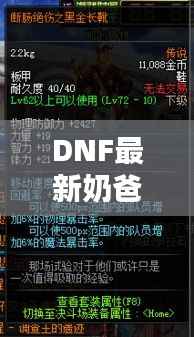 DNF最新奶爸玩法攻略,助你成为团队守护者!